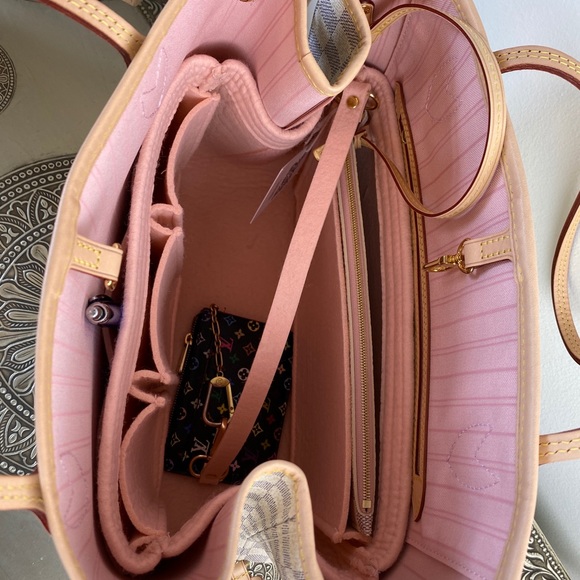 🙀😻LV Neverfull MM Purse Organizer Rose Ballerine - Picture 12 of 15